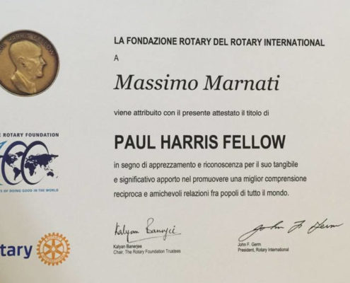 Massimo Marnati - Paul Harris Fellow, la targa